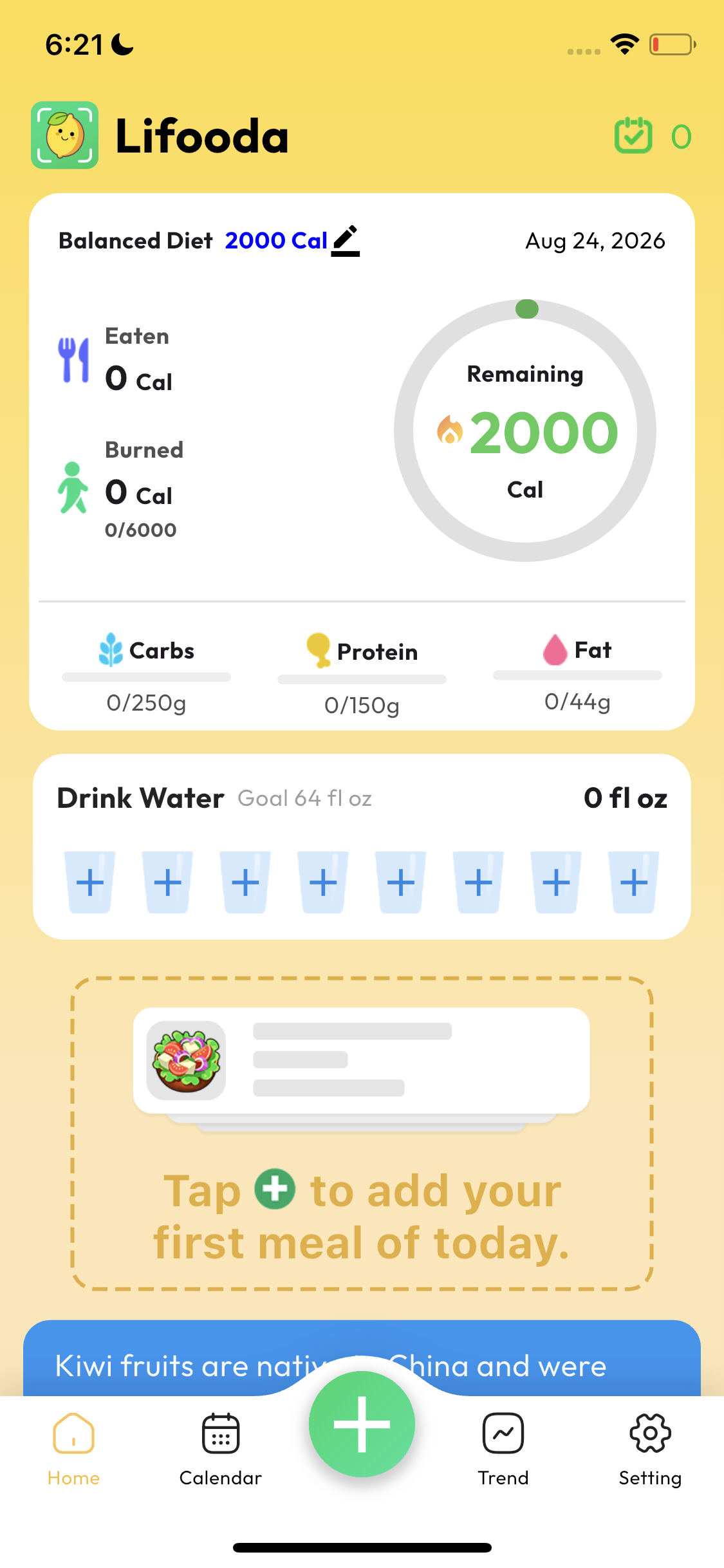 Food AI daily calorie and nutrition summary